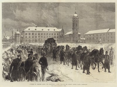 Beerdigung von Prinzessin Alice, der Trauerzug zieht durch den Ernst-Ludwig-Platz, Darmstadt von Sir John Charles Robinson